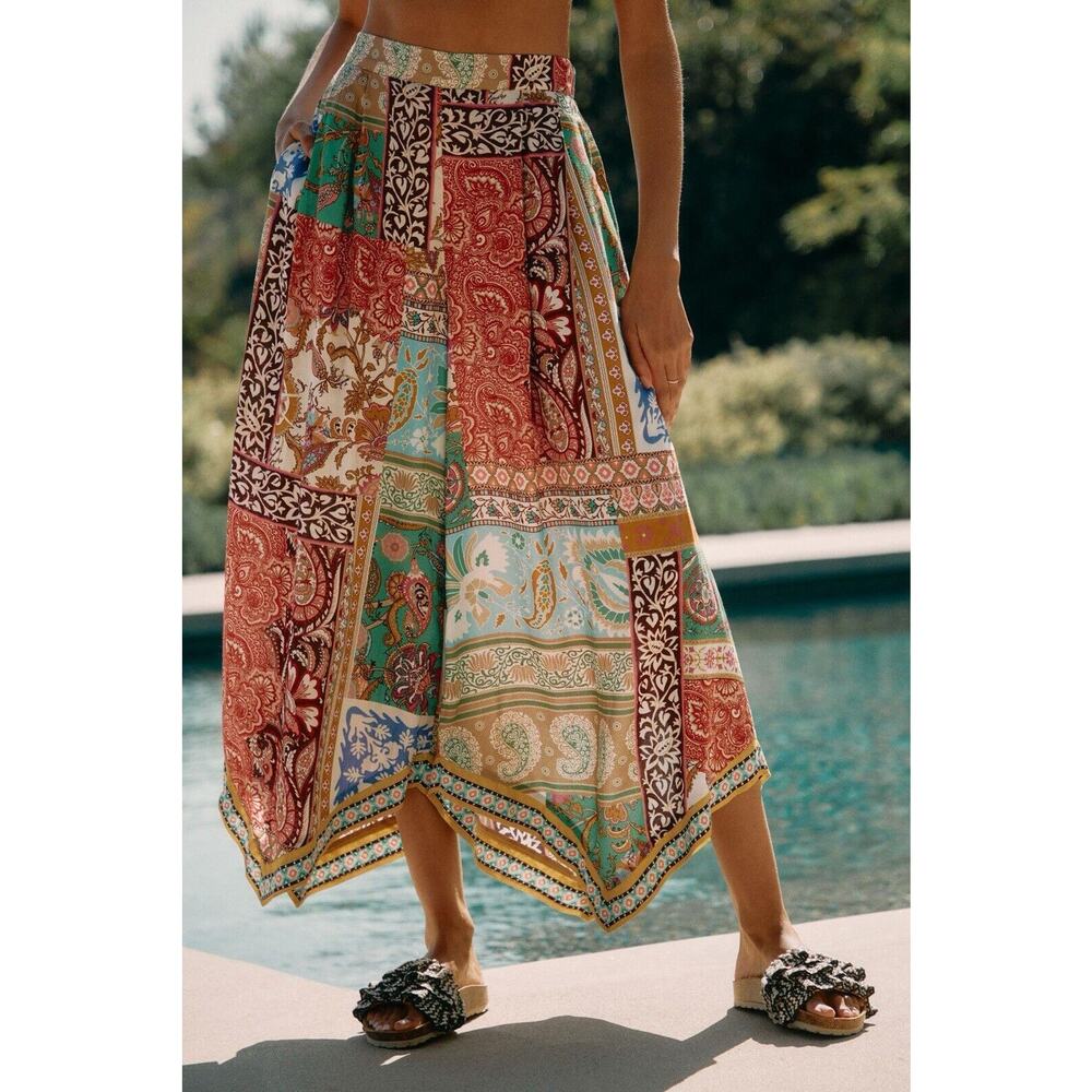 Anthropologie Multicolor Patchwork Wide Leg Pants - image 1